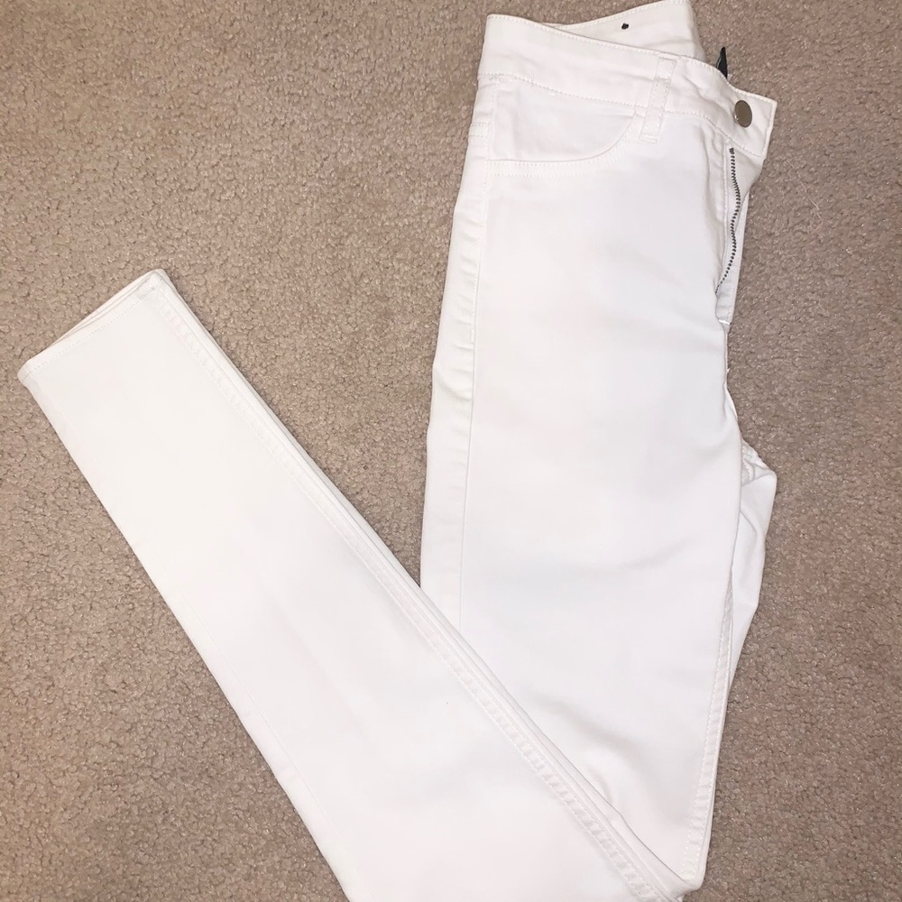 H&M High-waisted White Skinny Jeans